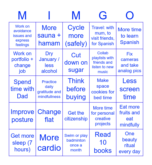 New Year New Mims Bingo Card