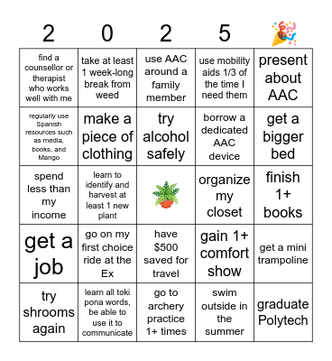 2025 Bingo Card