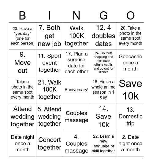 J&J 2025 Bingo Card