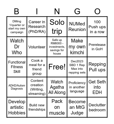2025 Bingo Card Bingo Card
