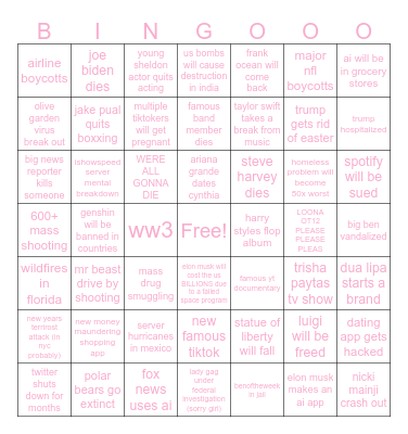 2025 Bingo Card
