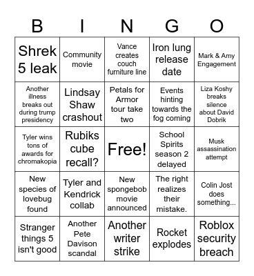2025 Bingo Card