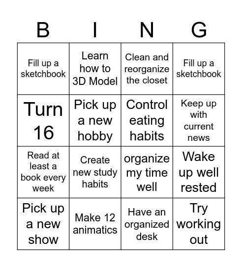 2025 Bingo Card