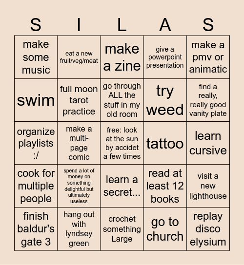 2025 Bingo Card