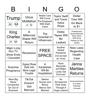 2025 Bingo Card Bingo Card
