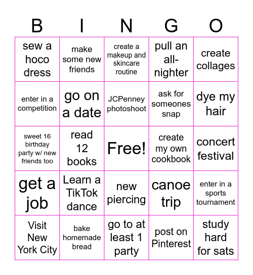 2025 Bingo Card