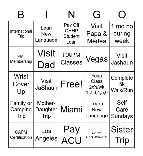 2025 Bingo Card