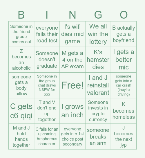 2025 Bingo Card