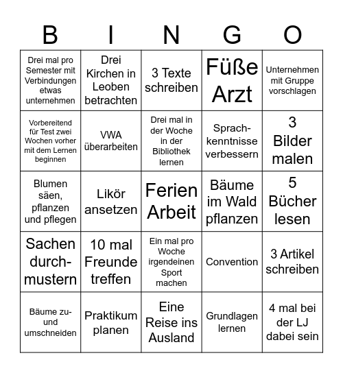 2025 Bingo Card