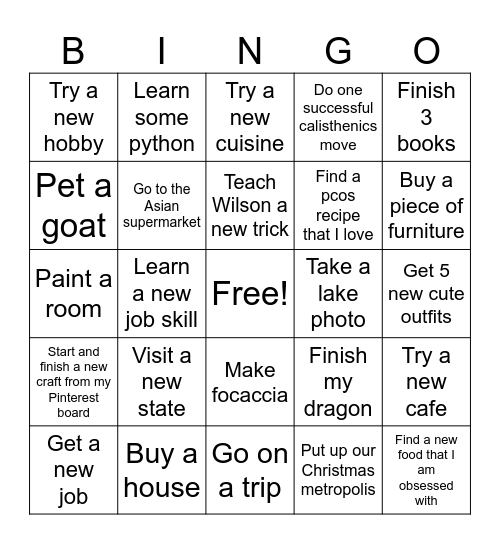 Dobiengo Bingo Card