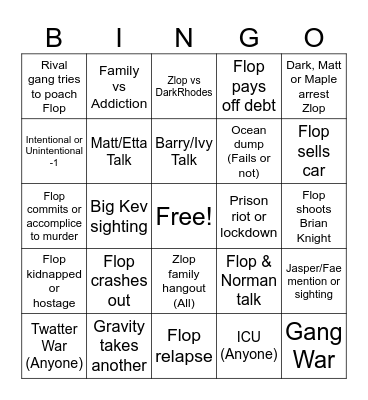 January Flop Dugong Bingo Card