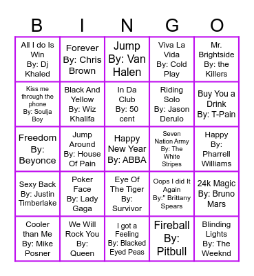 New Years Bingo Round 2 Bingo Card