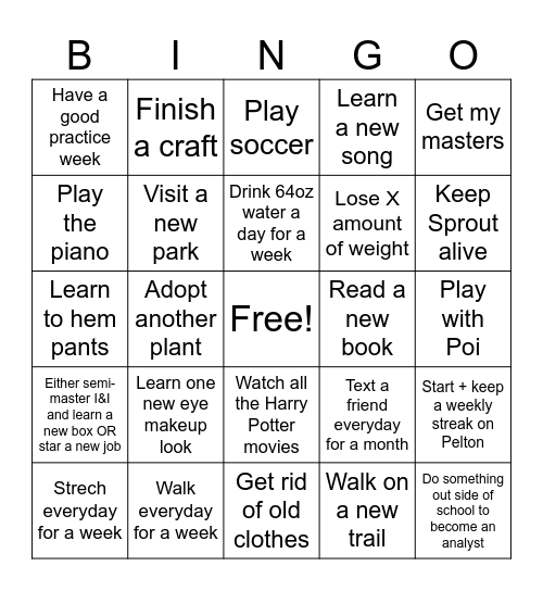 2025 Bingo Card