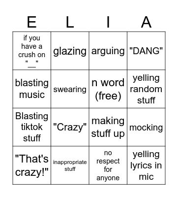 elias bingo Card