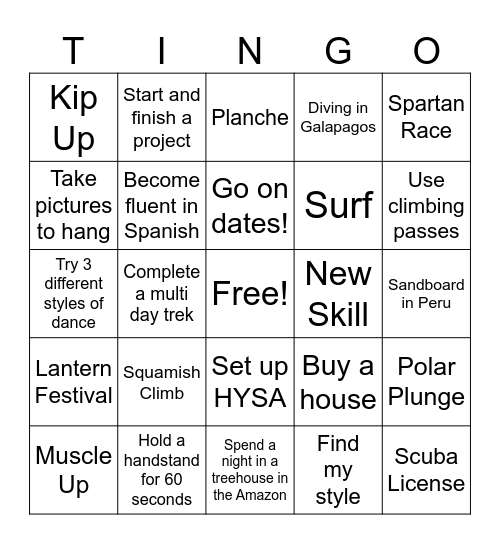 2025 Bingo Card