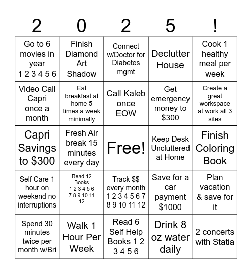 Self Care Laurie K Brown Bingo Card