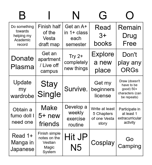 2025 Bingo Card