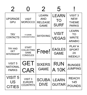 2025 Bingo Card