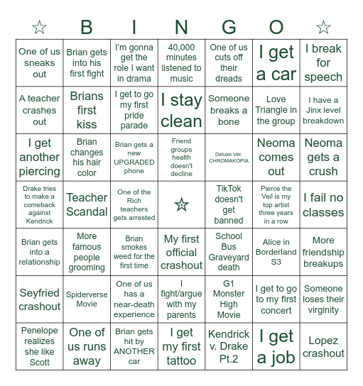 2025 Bingo Card Bingo Card