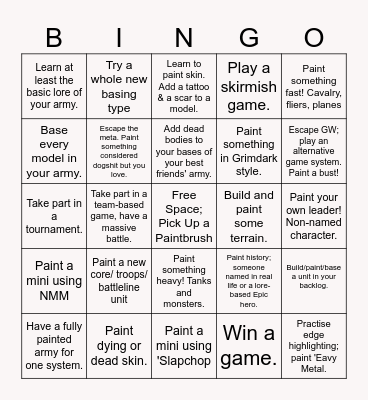 2025 Hobby Time Bingo Card