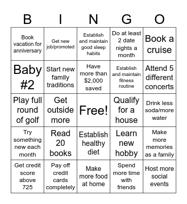 Shae 2025 Bingo Card