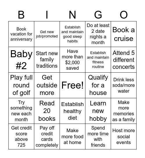 Shae 2025 Bingo Card