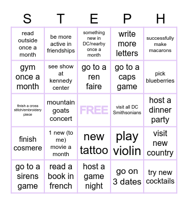 2025 steph bingo Card