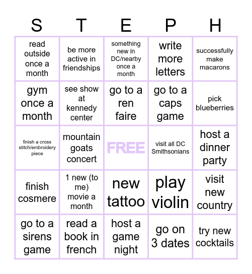 2025 steph bingo Card