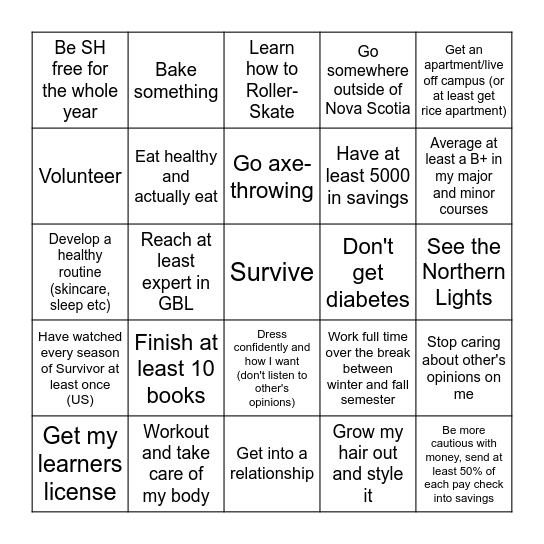 2025 Bingo Card Bingo Card