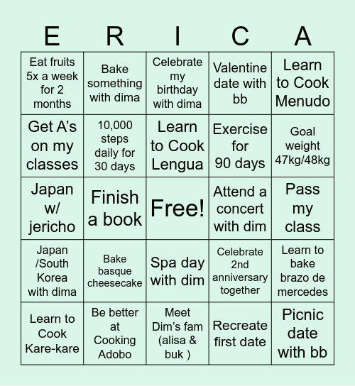 Bingo card with bb Bingo Card