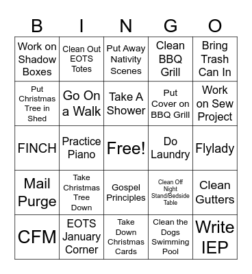 Cleaning with Aliaha Bingo Card