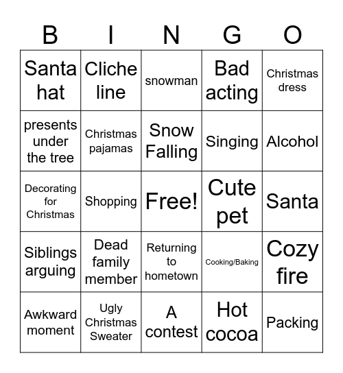 Holiday Bingo Card