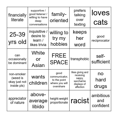 Are you DootSkeleton's type? Bingo Card