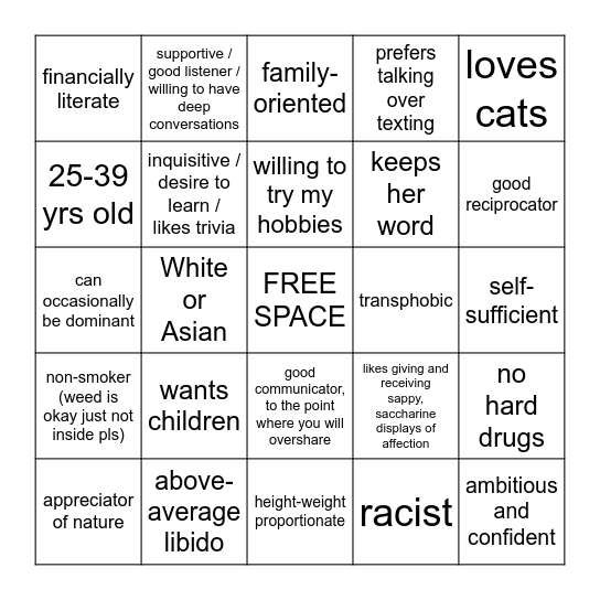 Are you DootSkeleton's type? Bingo Card