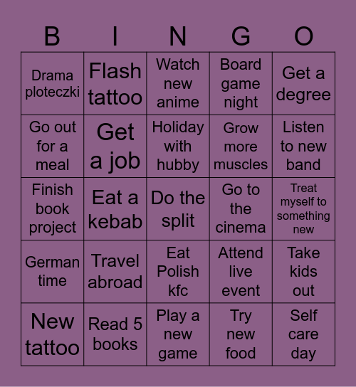 2025 Bingo Card