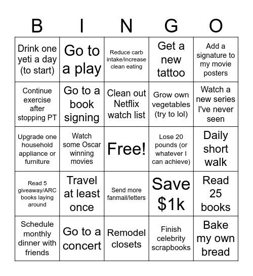 2025 Bingo Card