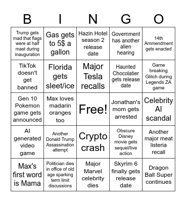 2025 Bingo Card