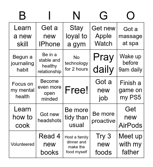 2025 Bingo Card