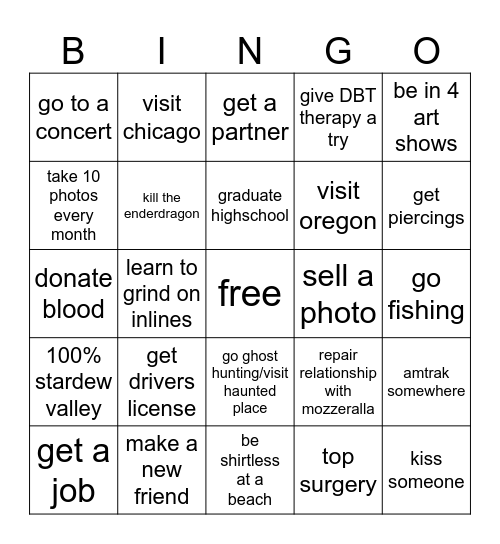 2025 Bingo Card