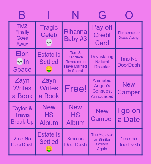 2025 Bingo Card