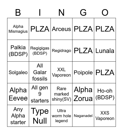 Kellen 2025 Shiny Bingo Board Bingo Card