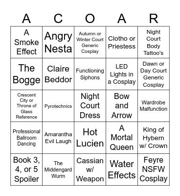 Starfall Ball Bingo Card