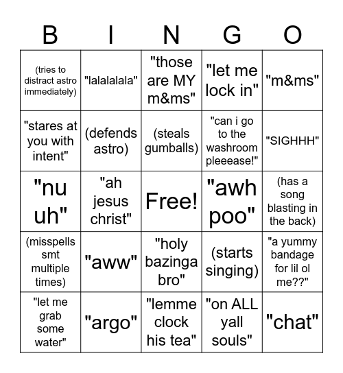 Ranger Bingo (Tabbys) Bingo Card