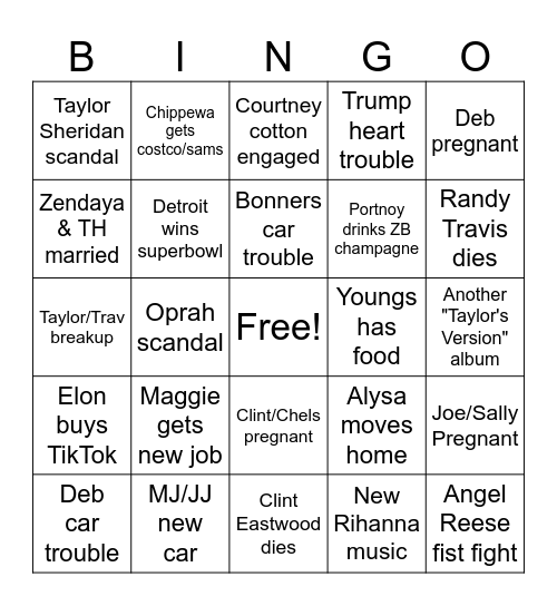 Maggie 2025 Bingo Card