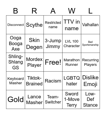 Brawlhallingo Bingo Card