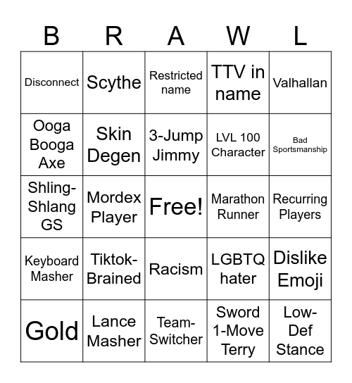Brawlhallingo Bingo Card