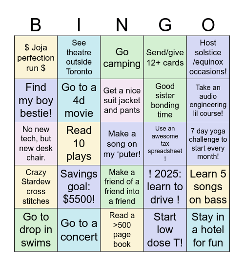 stal Bingo Card