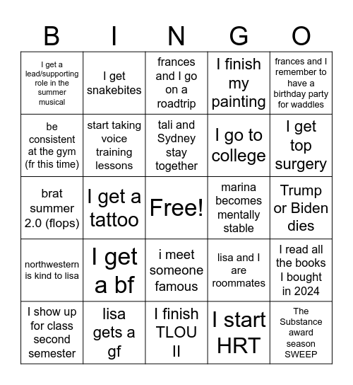 bingo 2025 Bingo Card