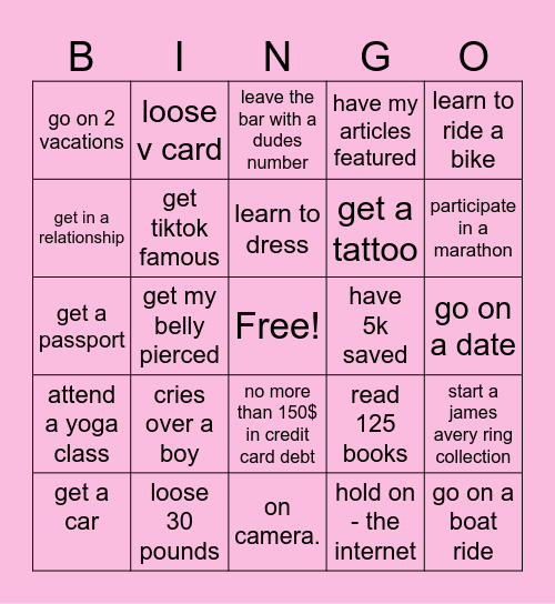 2024 bingo card <3 Bingo Card