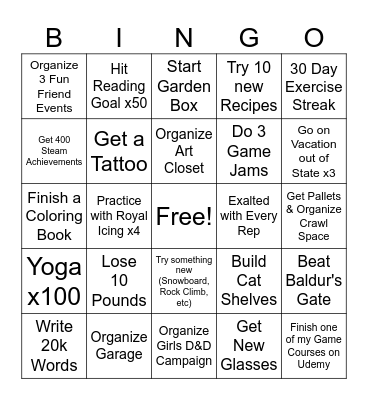2025 Bingo Card
